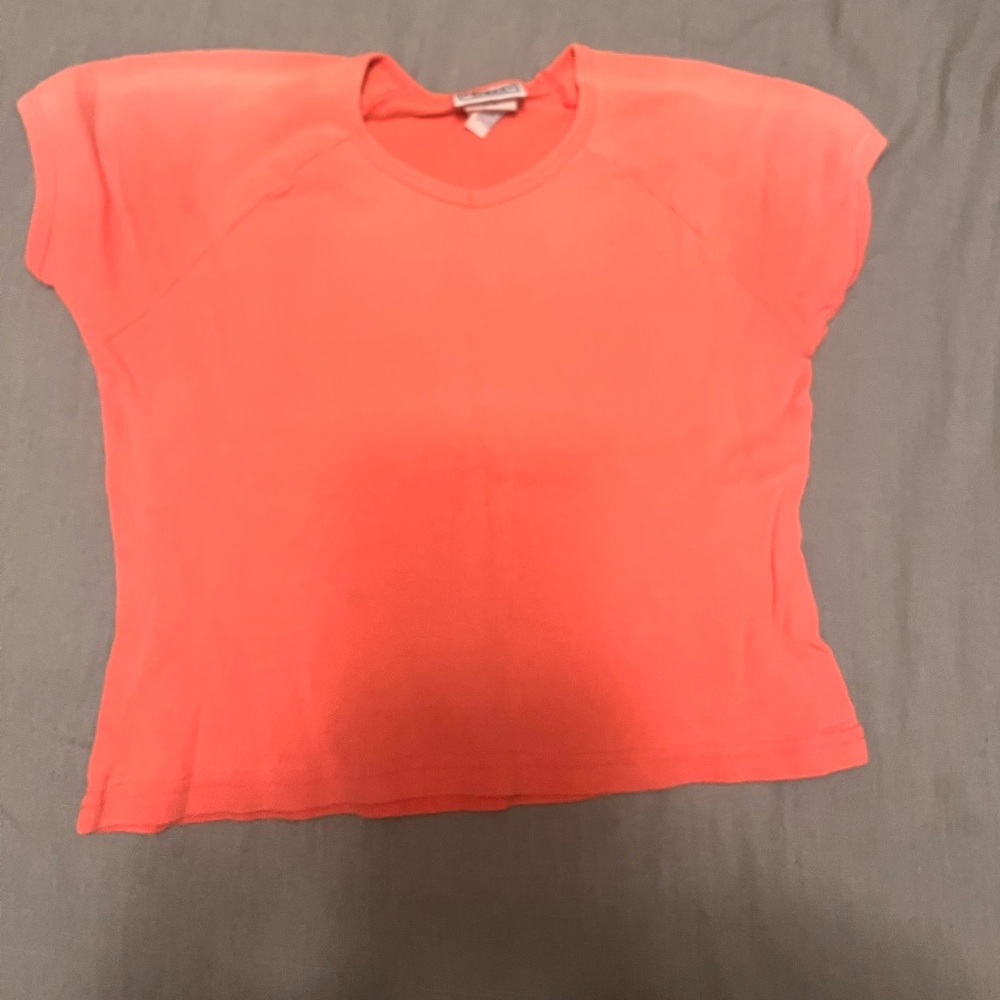 THRIFTED CROP TOP Arizona Jean Company Vibrant Coral Tee